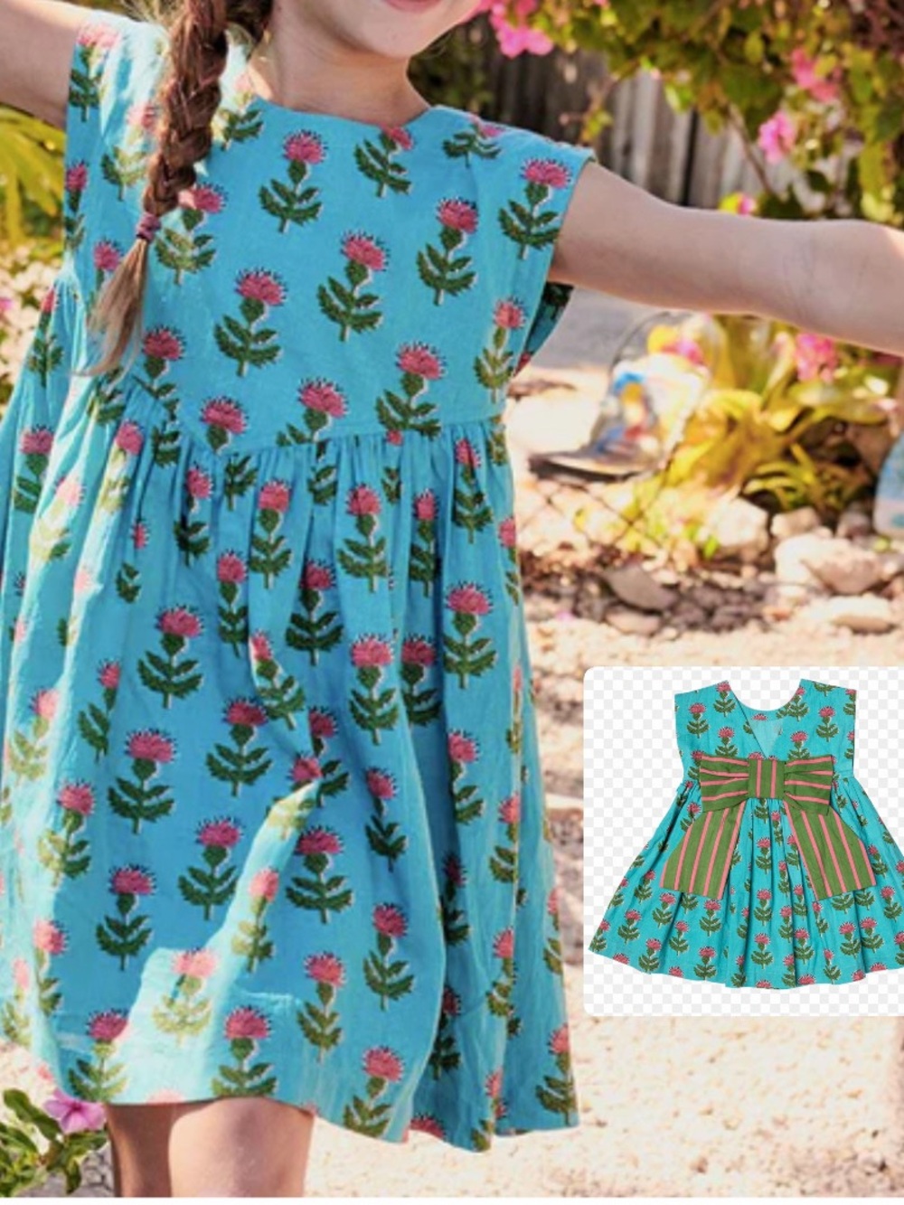 Pink Chicken Gracie Blue Cornflower Cotton Dress SIZE 4